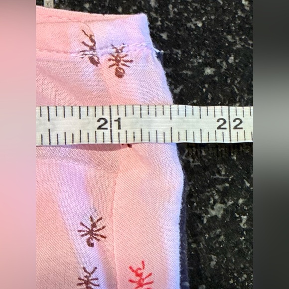 Anthropologie conversations Tank 8 of 52 Ant Print Button Front Pink SZ.med - Picture 9 of 14